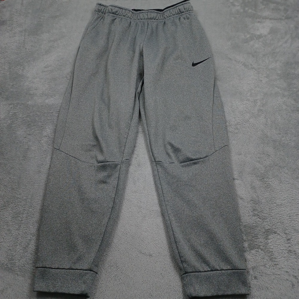Nike Joggers Mens Large Gray Pockets Fleece Dri Fit Casual Drawstring